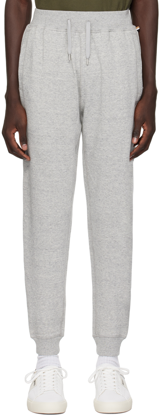 Hugo Boss Grey Embroidered Sweatpants In Medium Grey 035