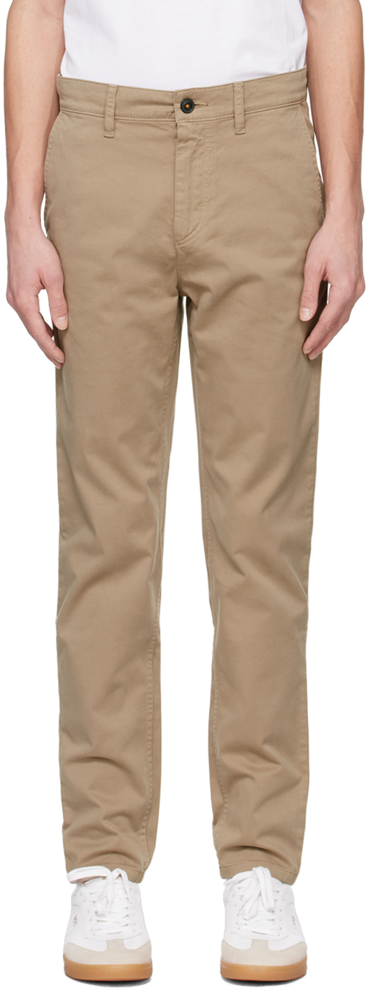 Taupe Slim-Fit Trousers