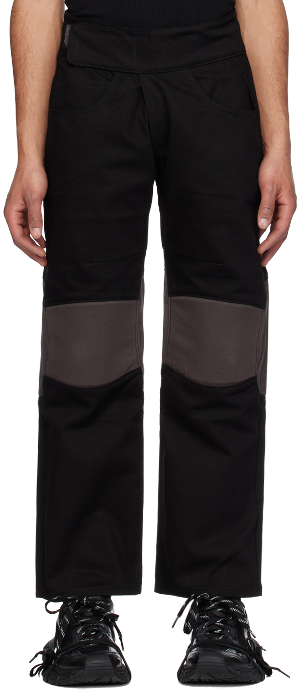 Shop Raga Malak Black Velcro Trousers