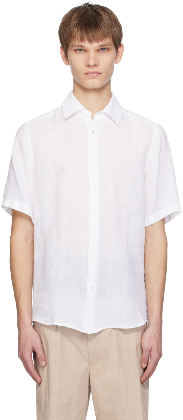 Shop Hugo Boss White Regular-fit Shirt In 100-white