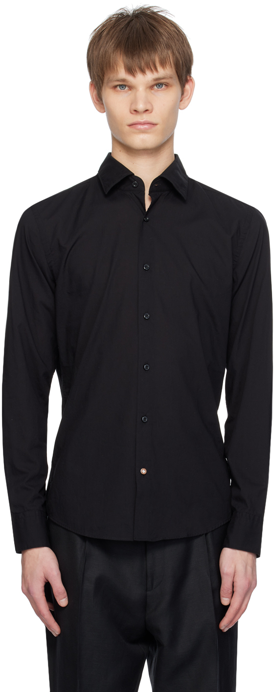 Shop Hugo Boss Black Slim-fit Shirt In 001-black