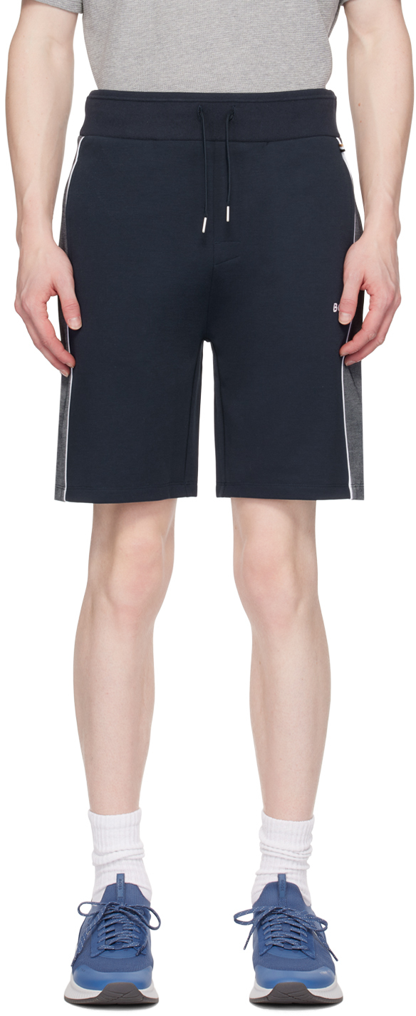 Navy Paneled Shorts