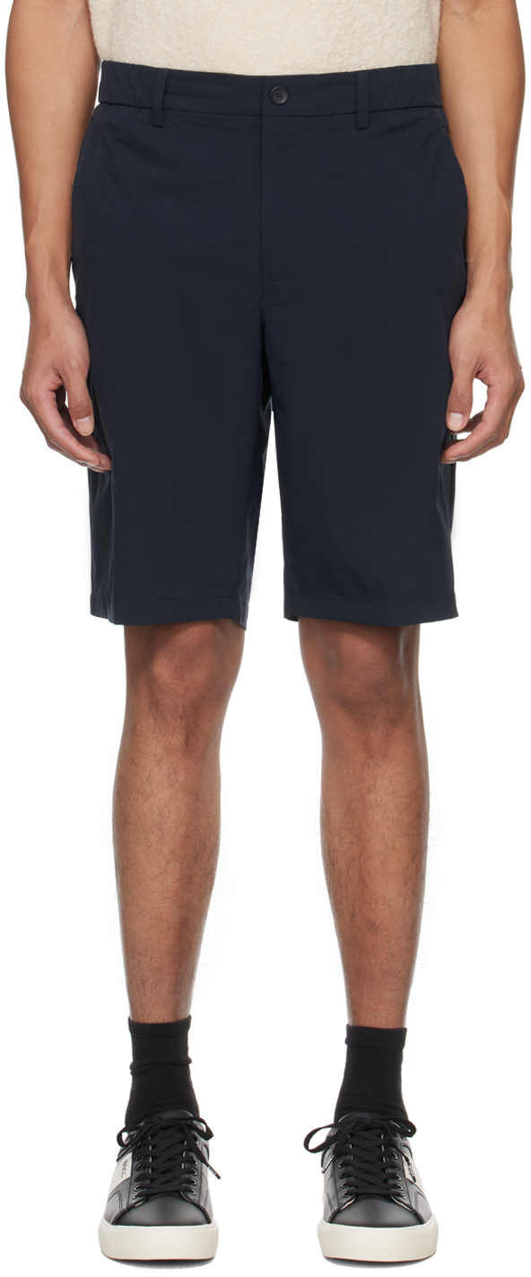 Hugo Boss Navy Stretch Shorts In Dark Blue 402