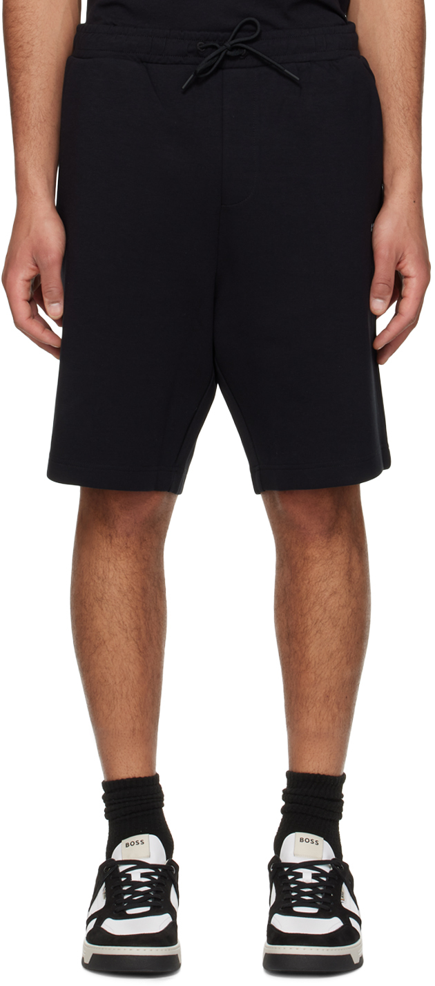 Shop Hugo Boss Black Drawstring Shorts In 001-black