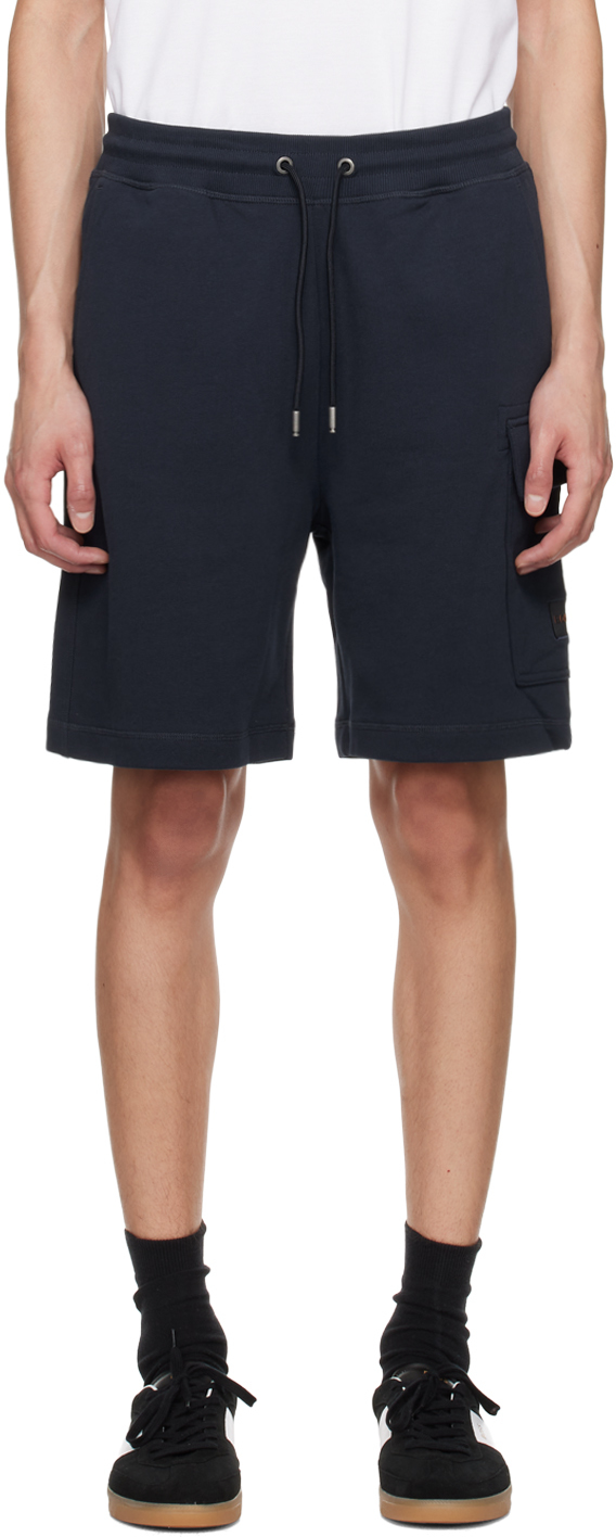 Hugo Boss Navy Pocket Shorts In 404-dark Blue