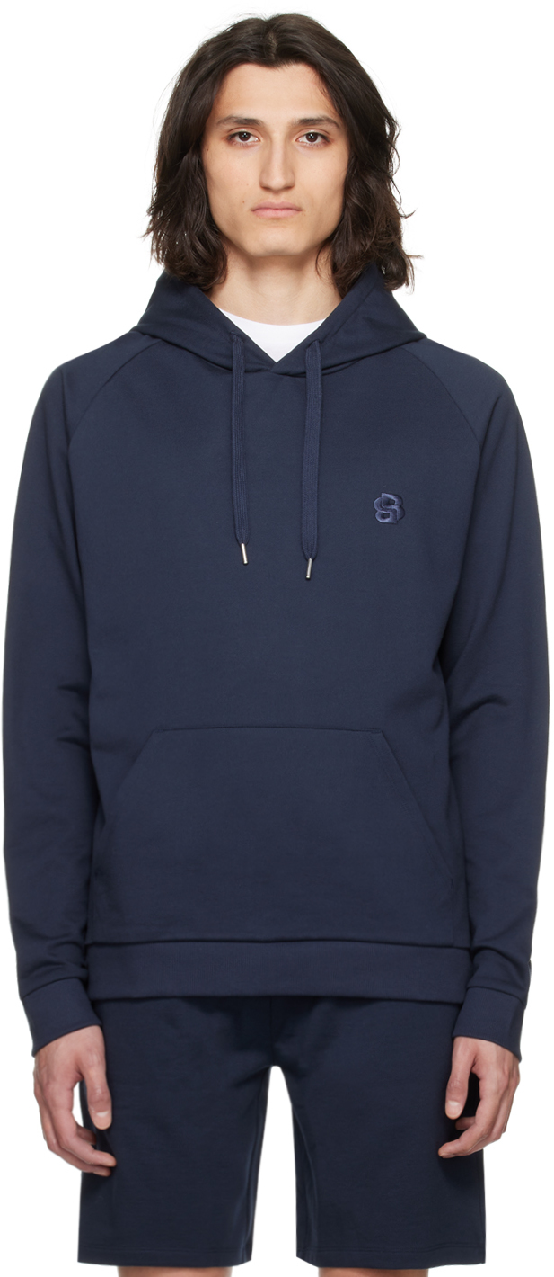 Sweat-shirt a capuche avec logo bleu profond xl