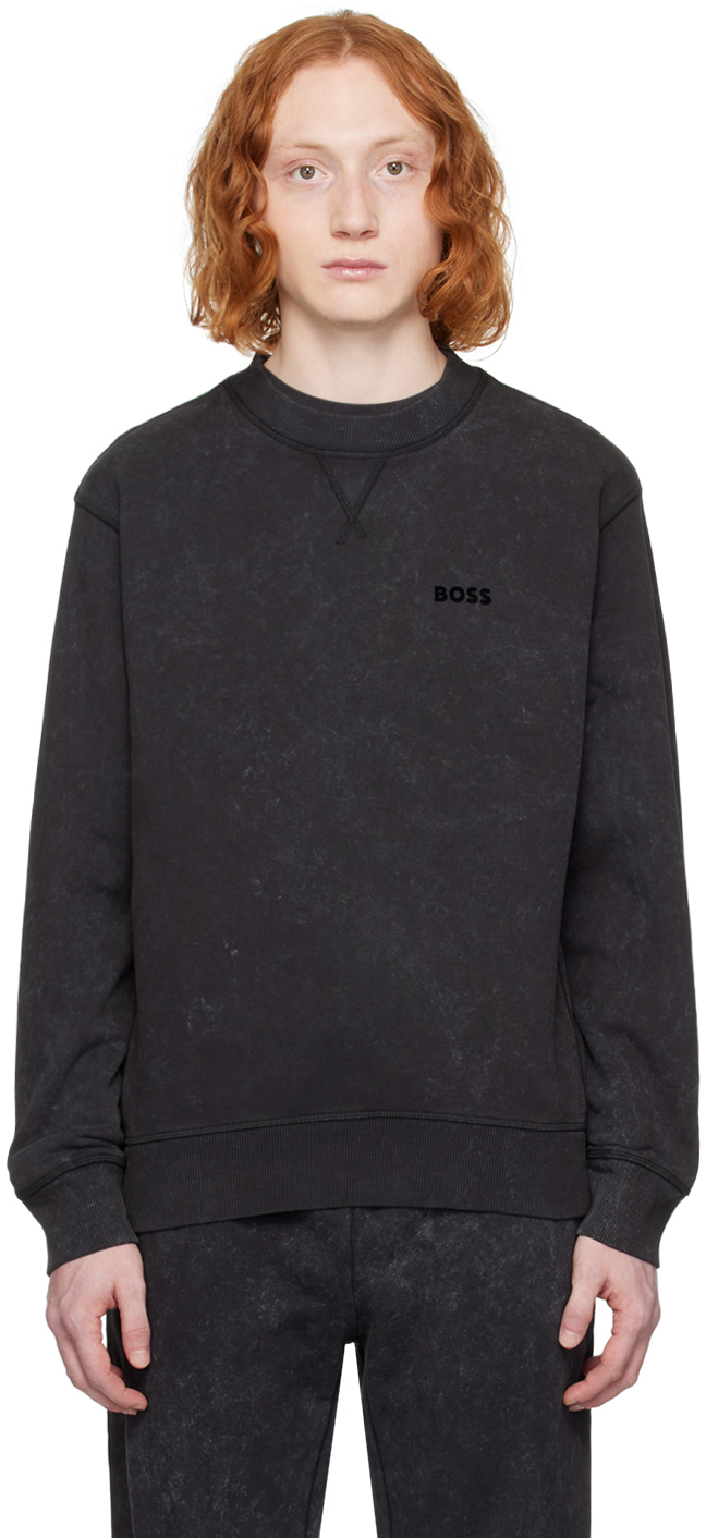 Black Relaxed-Fit Sweatshirt