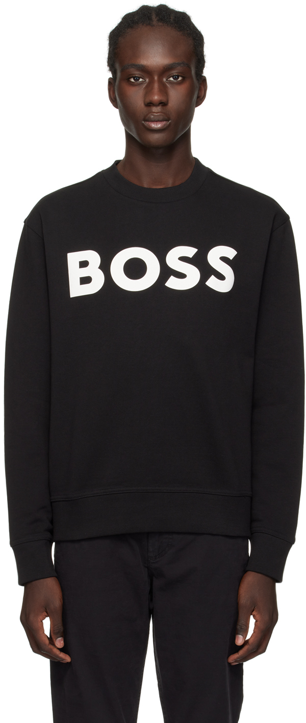 Shop Hugo Boss Black Bonded Sweatshirt In Black 001