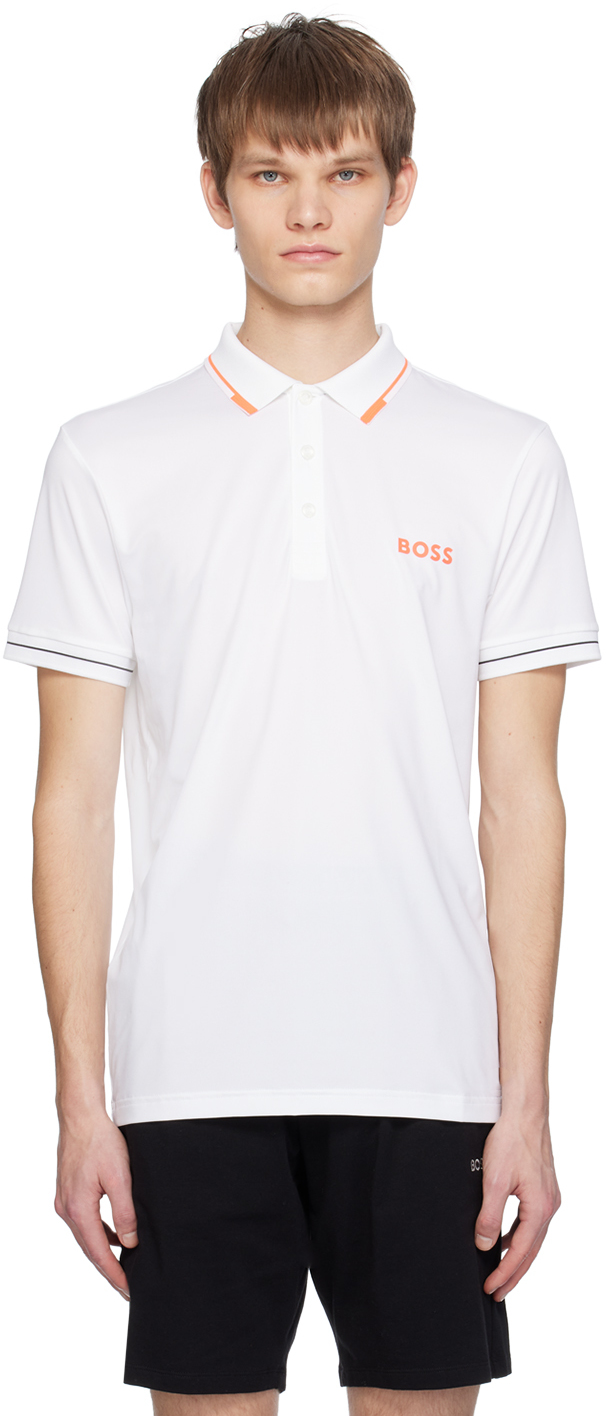 Shop Hugo Boss ホワイト Paul Pro ポロシャツ In 101-natural