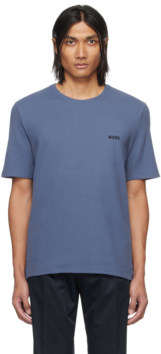 Blue Waffle Knit T-Shirt