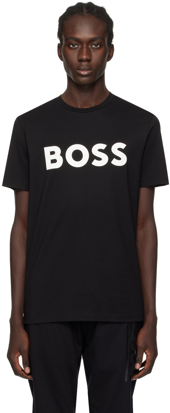 Shop Hugo Boss Black Printed T-shirt In Black 002
