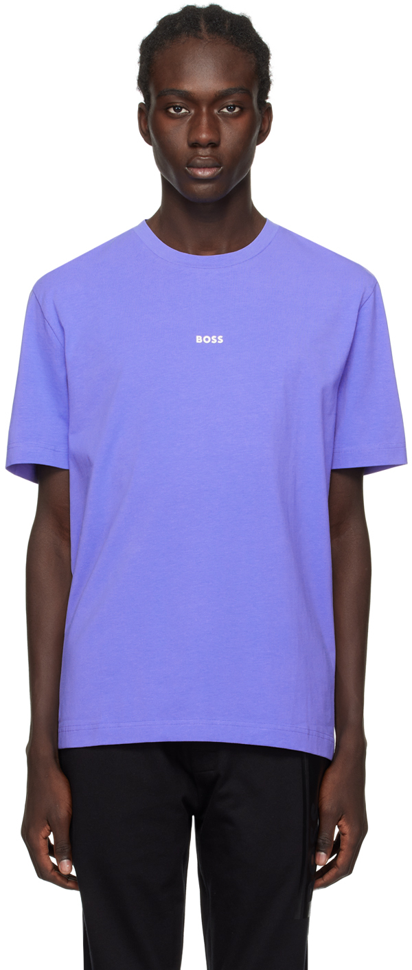 Hugo Boss Purple Bonded T-shirt In Bright Purple 525