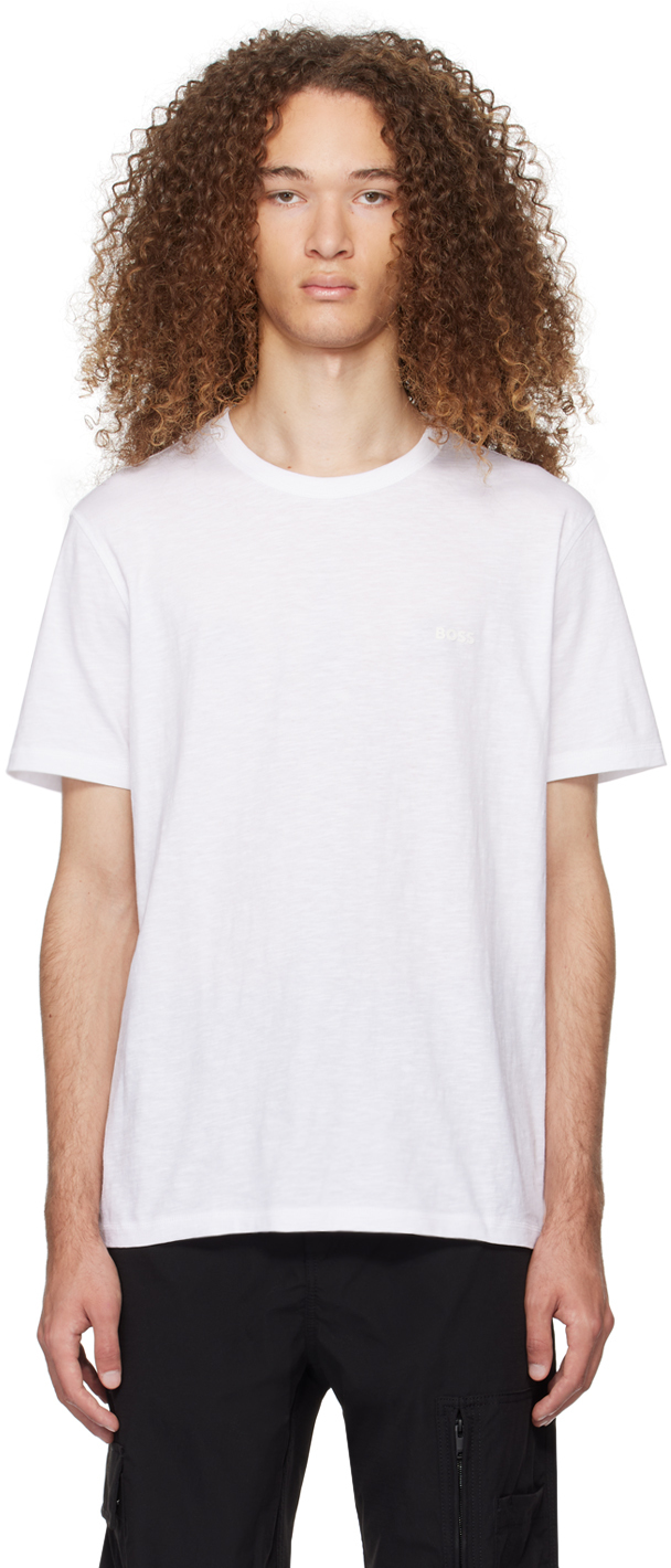 Hugo Boss White Bonded T-shirt In White 100