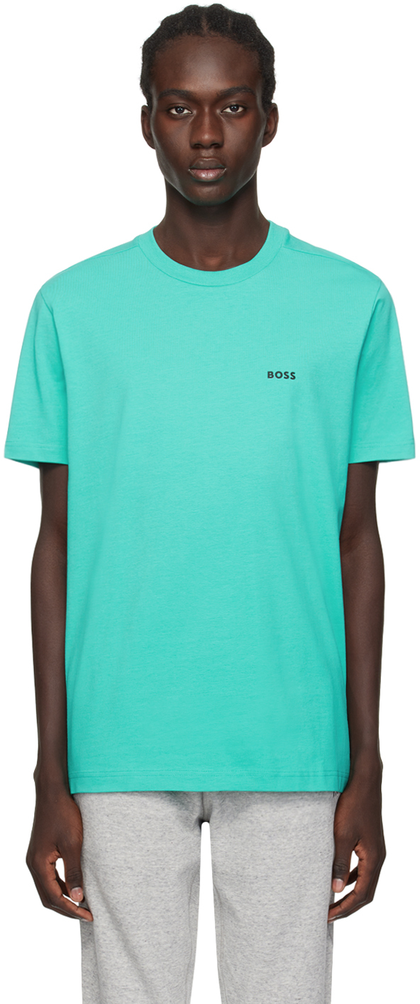 Hugo Boss Green Bonded T-shirt In Open Green 367