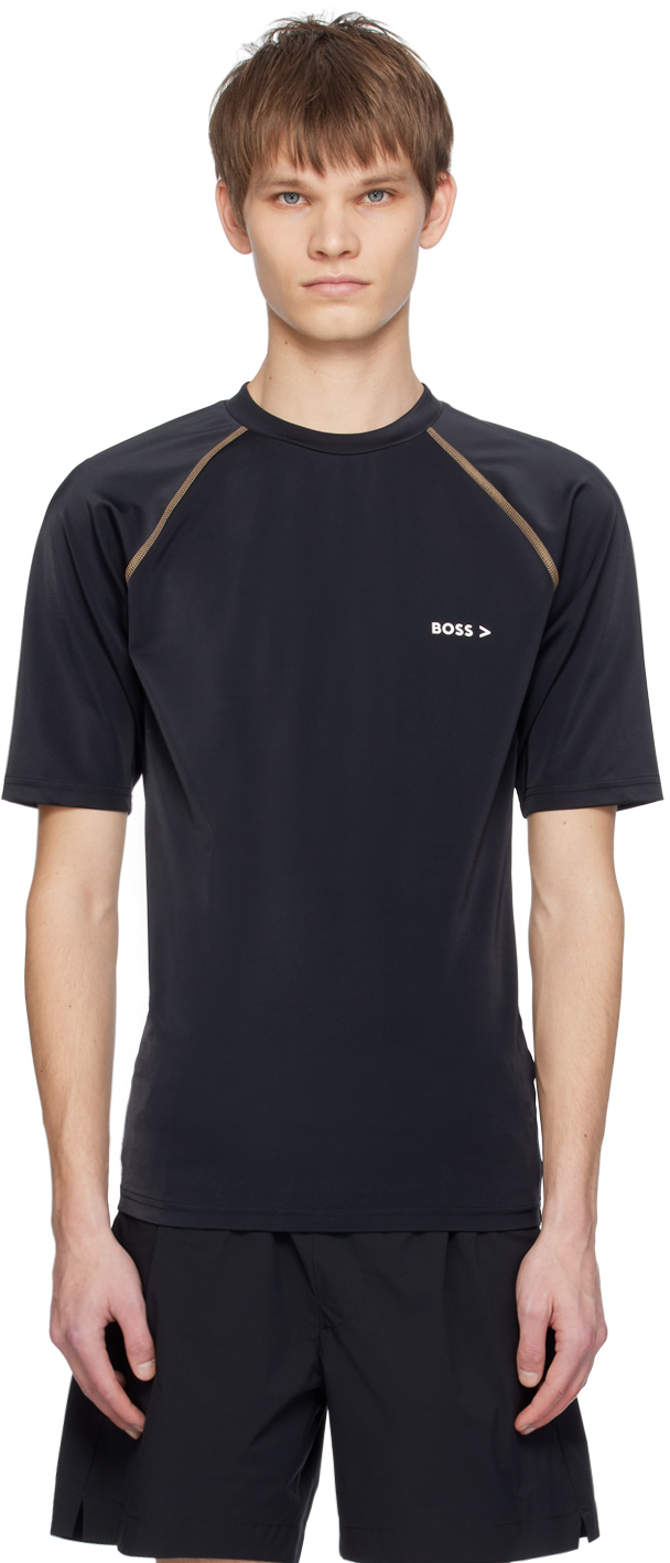 Shop Hugo Boss Black Raglan T-shirt In 001-black