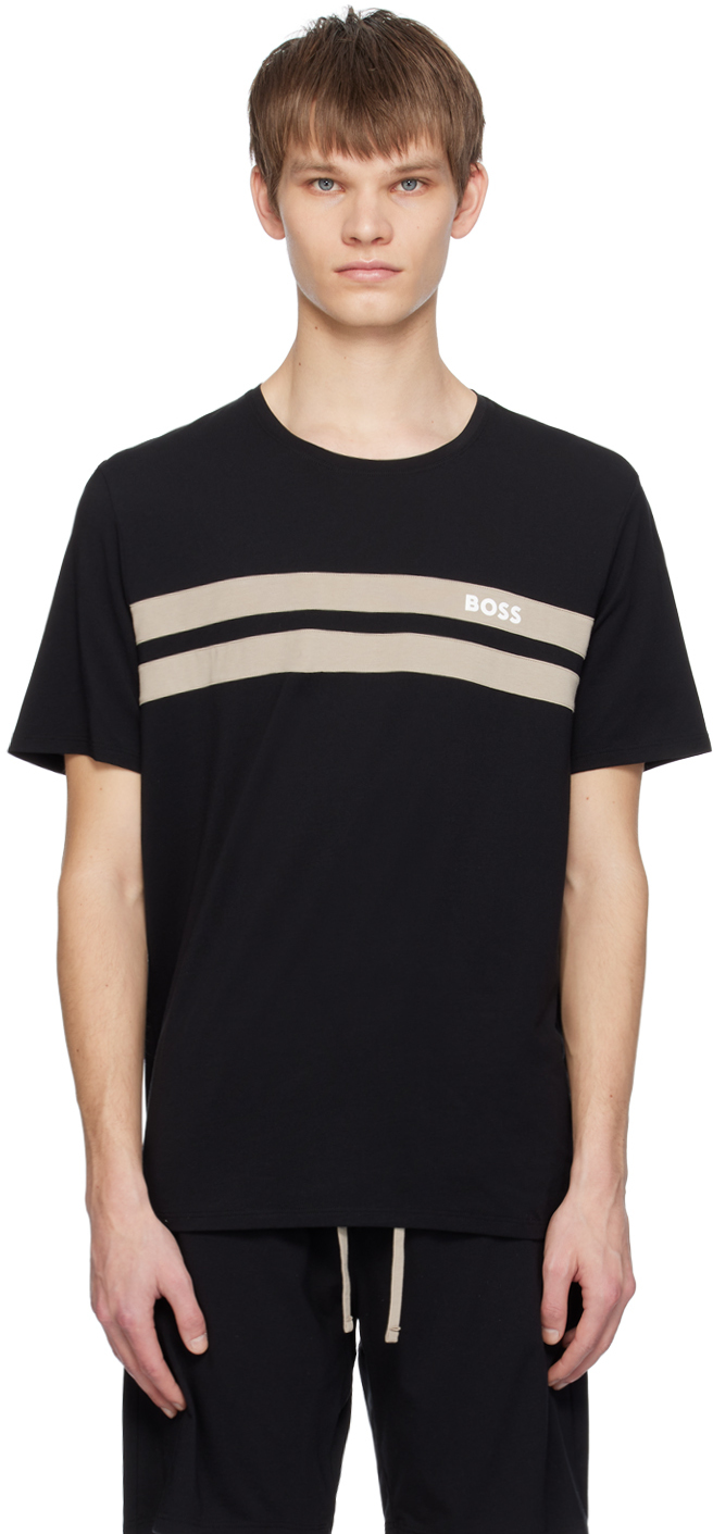 Shop Hugo Boss Black Crewneck T-shirt In 001-black