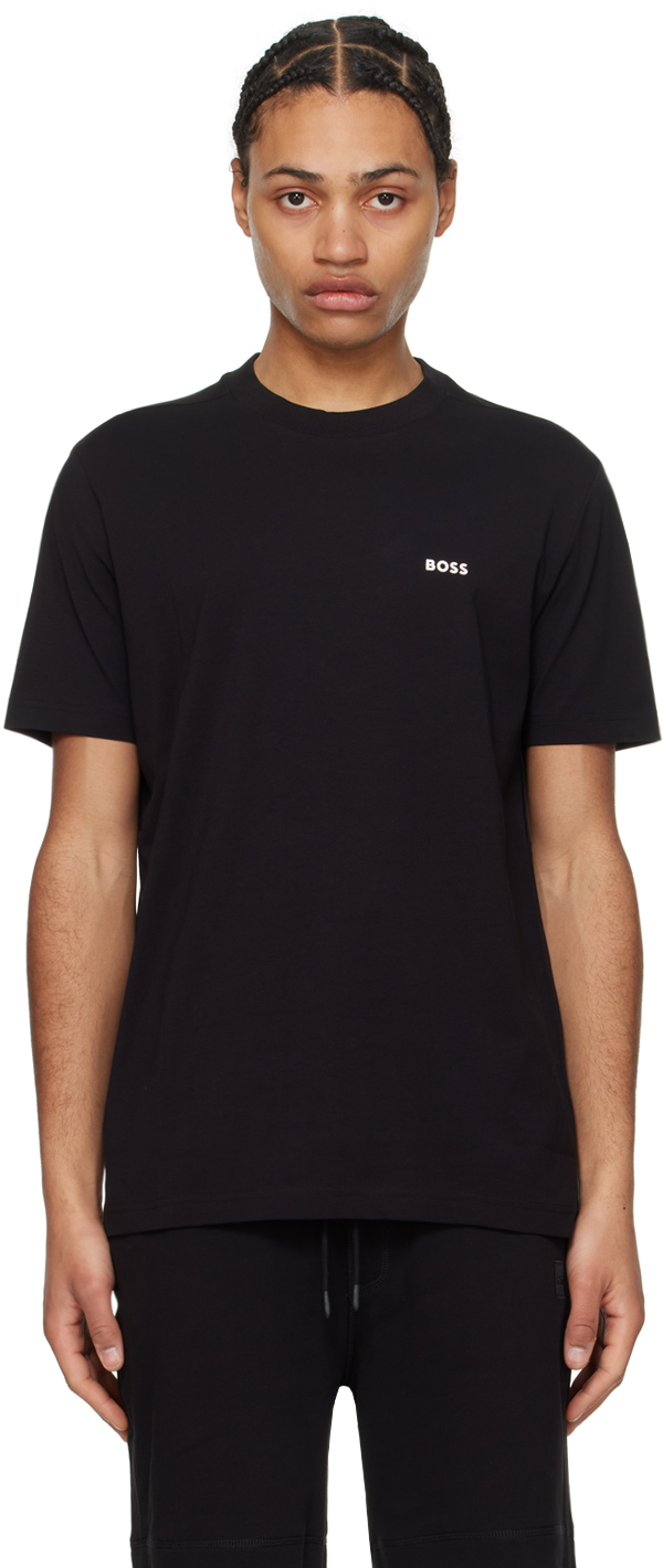 Shop Hugo Boss Black Contrast T-shirt In 004-black