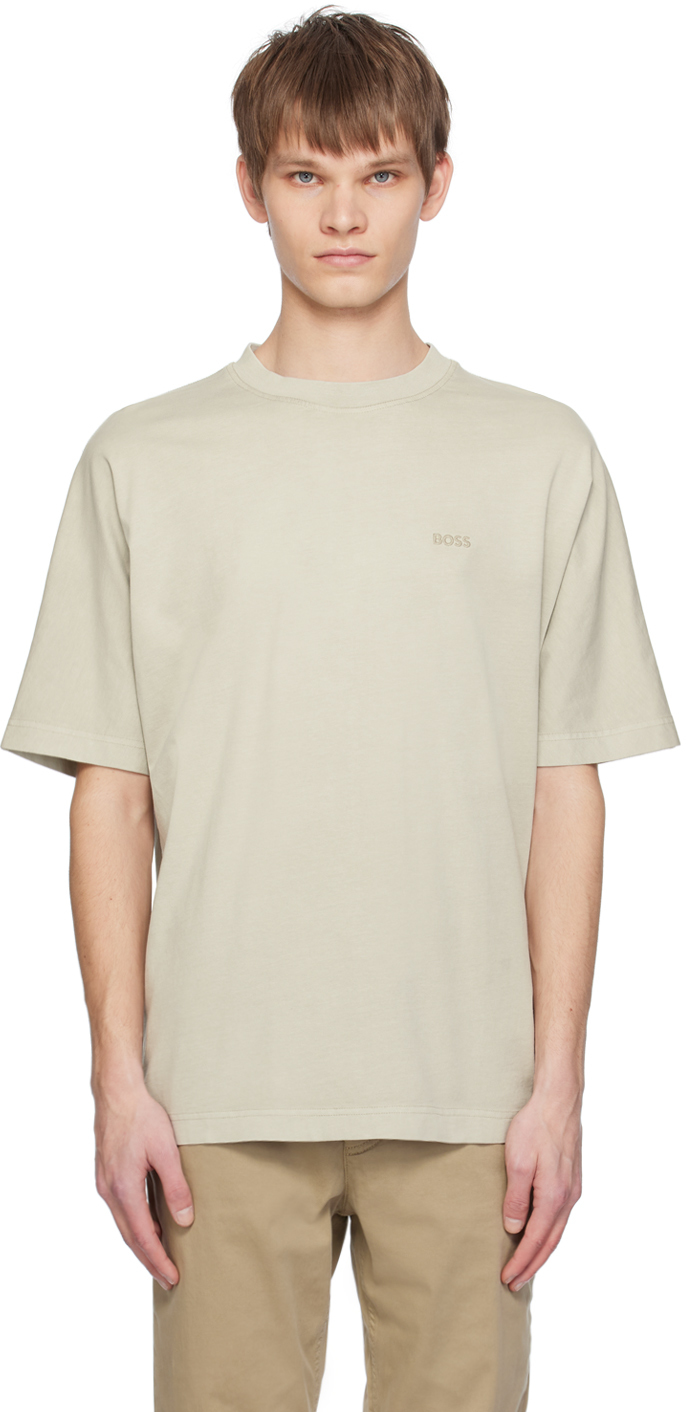 Shop Hugo Boss Beige Relaxed-fit T-shirt In 271-light Beige