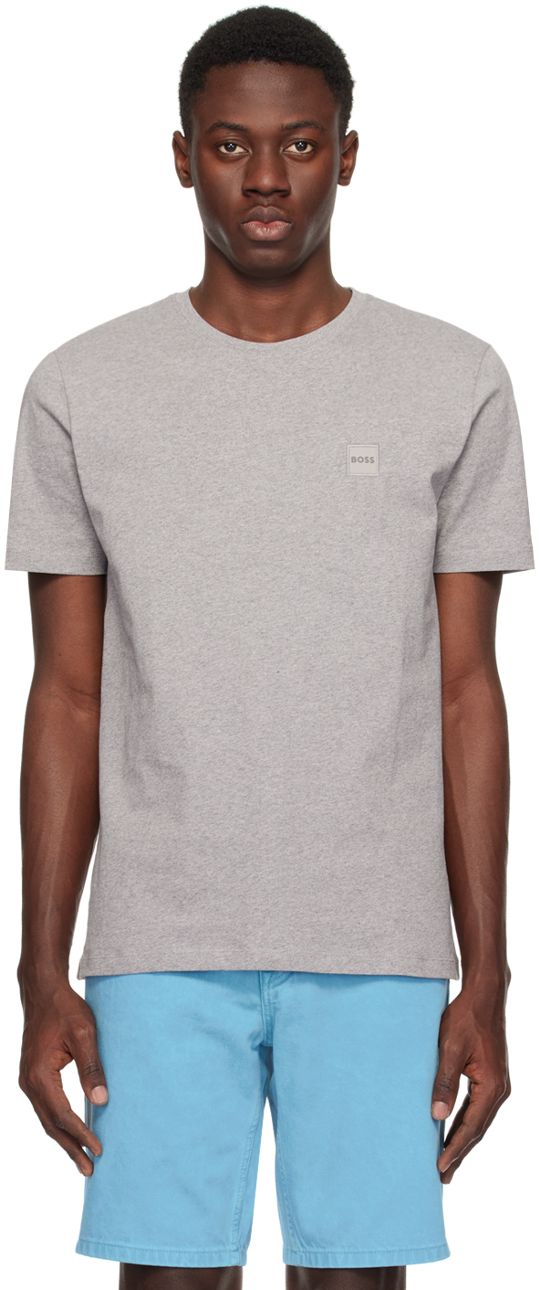 Hugo Boss Gray Crewneck T-shirt In 051-light/pastelgrey