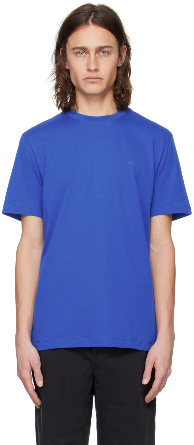Blue Rubber-Print T-Shirt