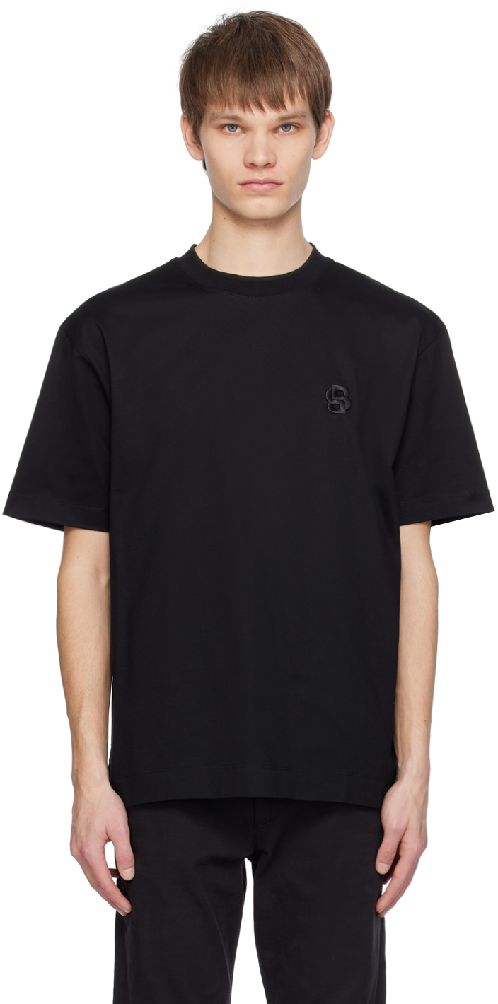 Shop Hugo Boss Black Crewneck T-shirt In 001-black