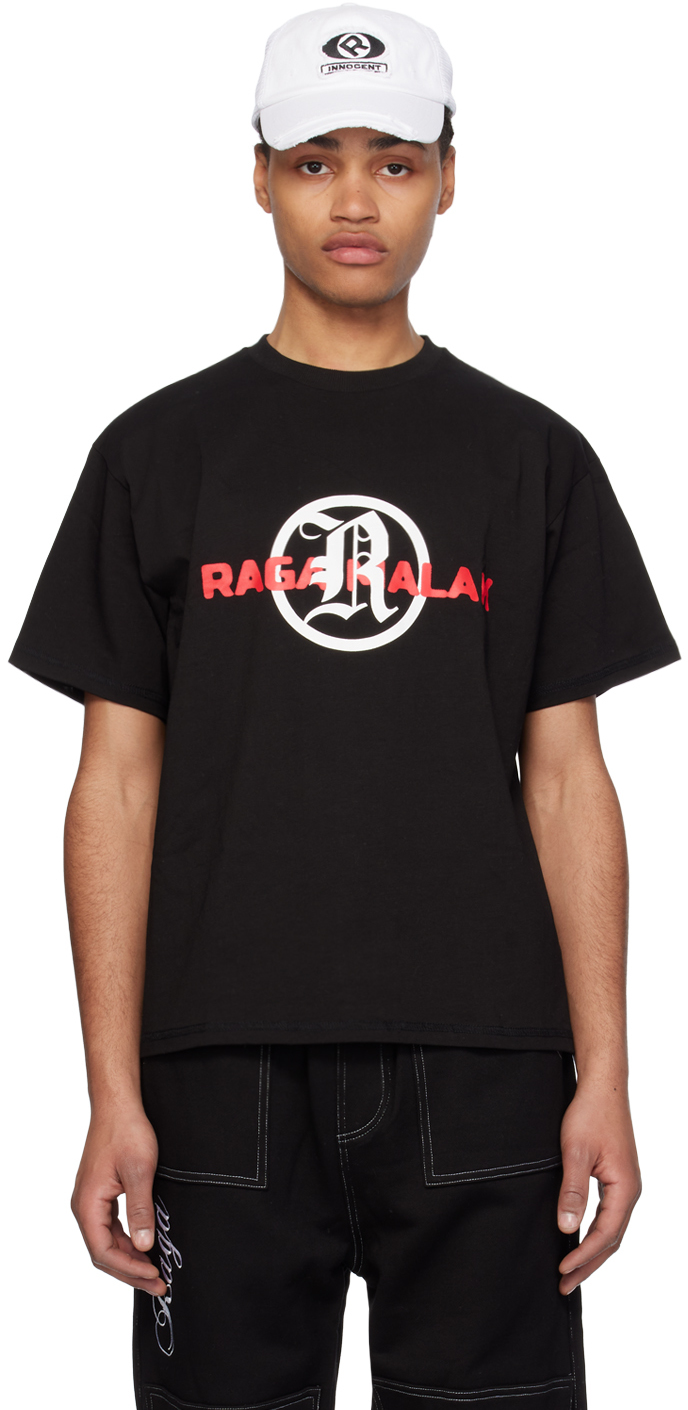 Shop Raga Malak Black Dropout T-shirt
