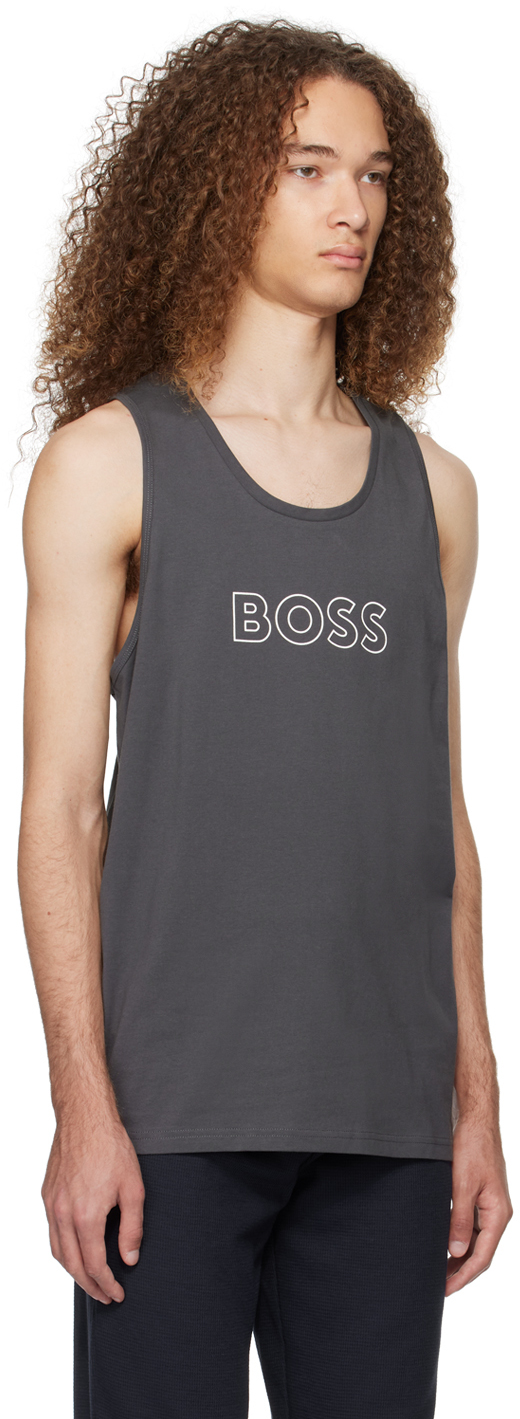 HUGO BOSS GRAY PRINTED TANK TOP