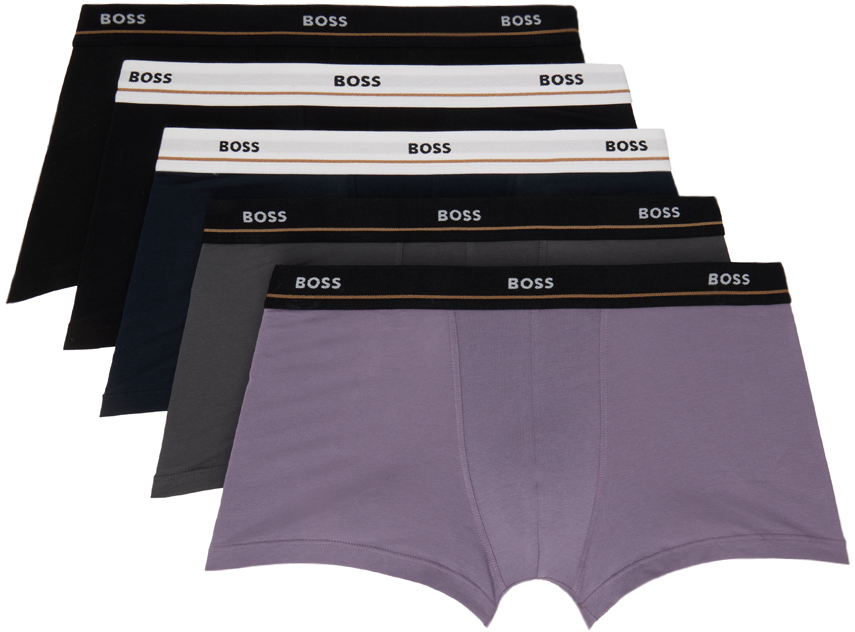 Hugo Boss Five-pack Multicolor Boxers In Open Misc. 985