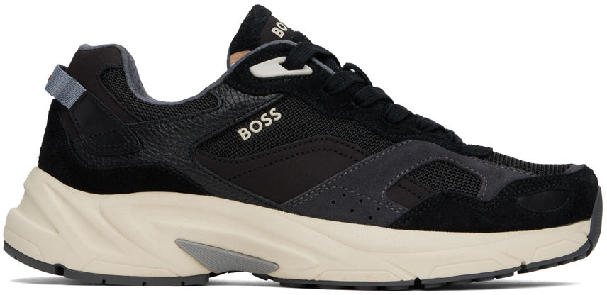 Hugo Boss Black Running-style Sneakers In 010-charcoal