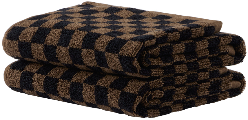 Baina Brown & Black Essential Bathroom 04 Set In Tabac Noir
