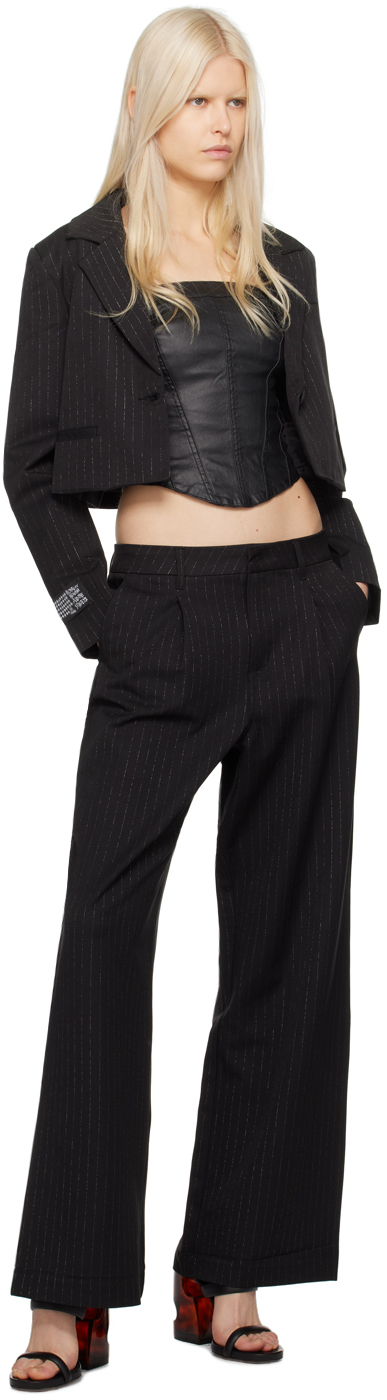 KSUBI BLACK VAMPY DENIM TUBE TOP 
