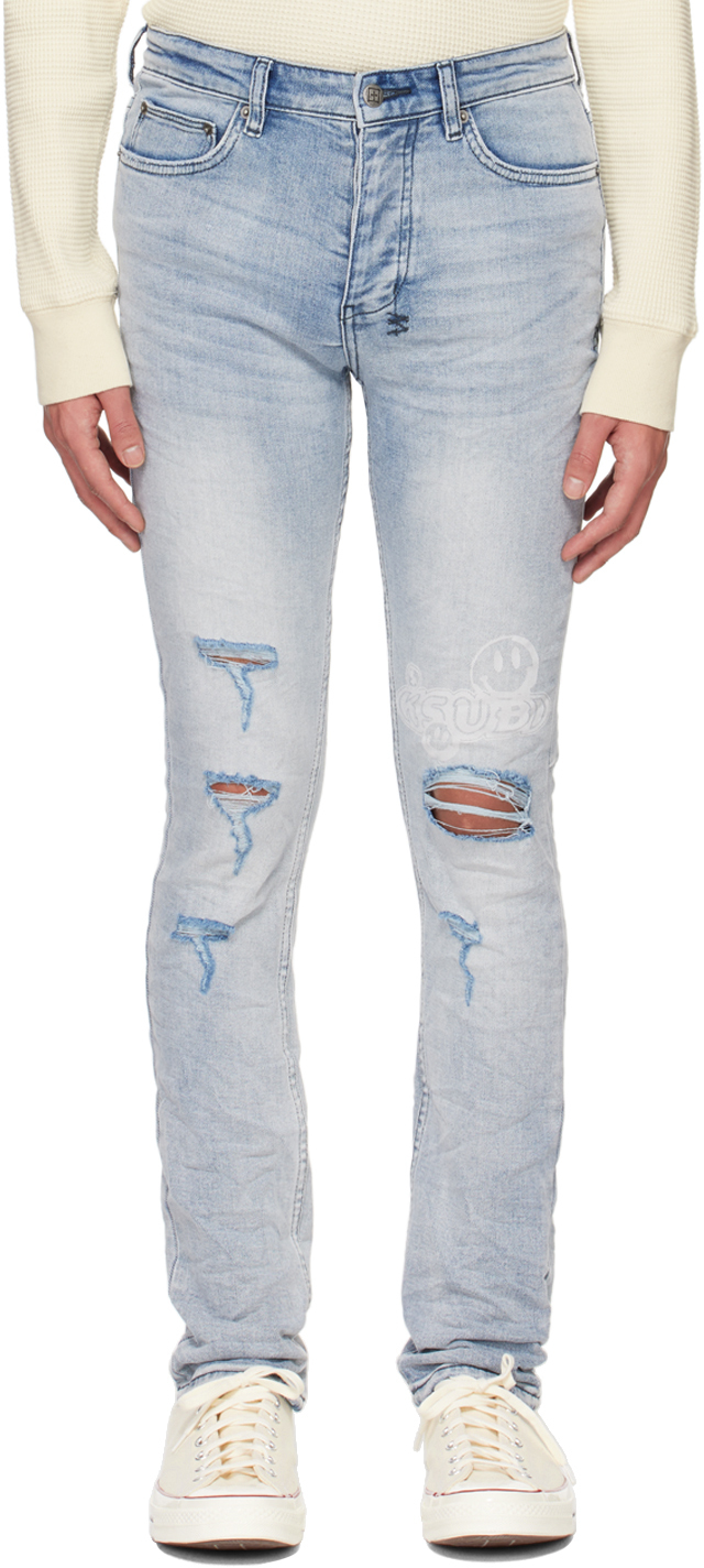 Ksubi Blue Chitch Philly Pill Jeans In Denim