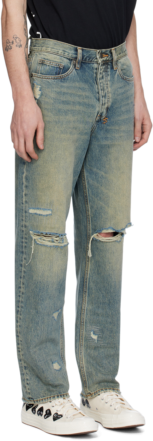 KSUBI BLUE ANTI K THROW BAK TRASH JEANS 