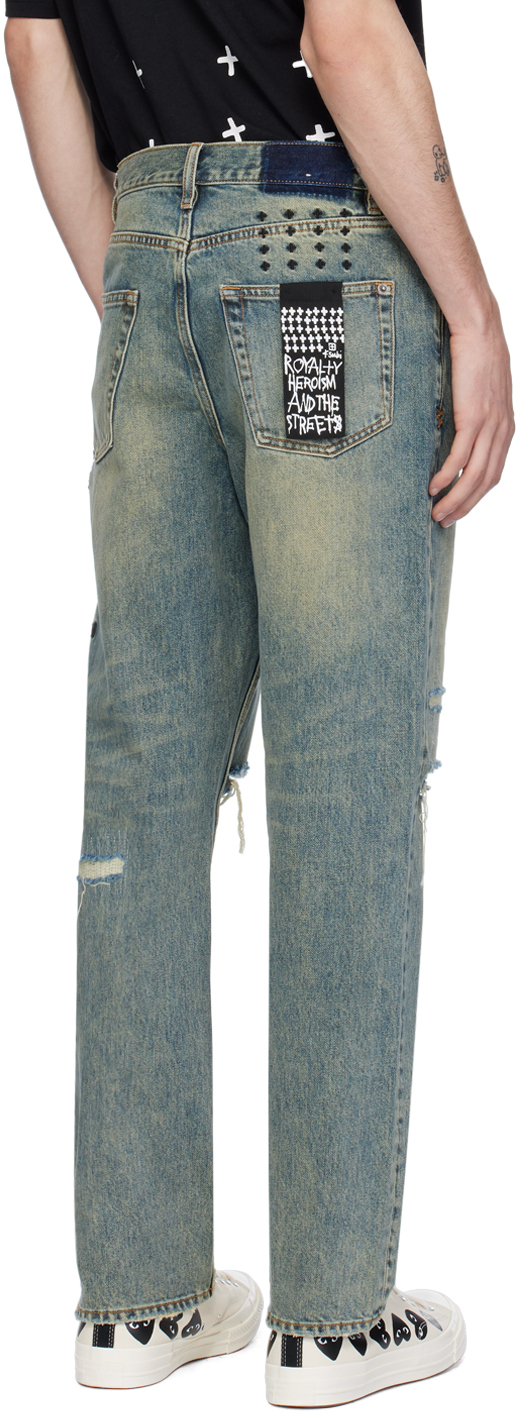 KSUBI BLUE ANTI K THROW BAK TRASH JEANS 