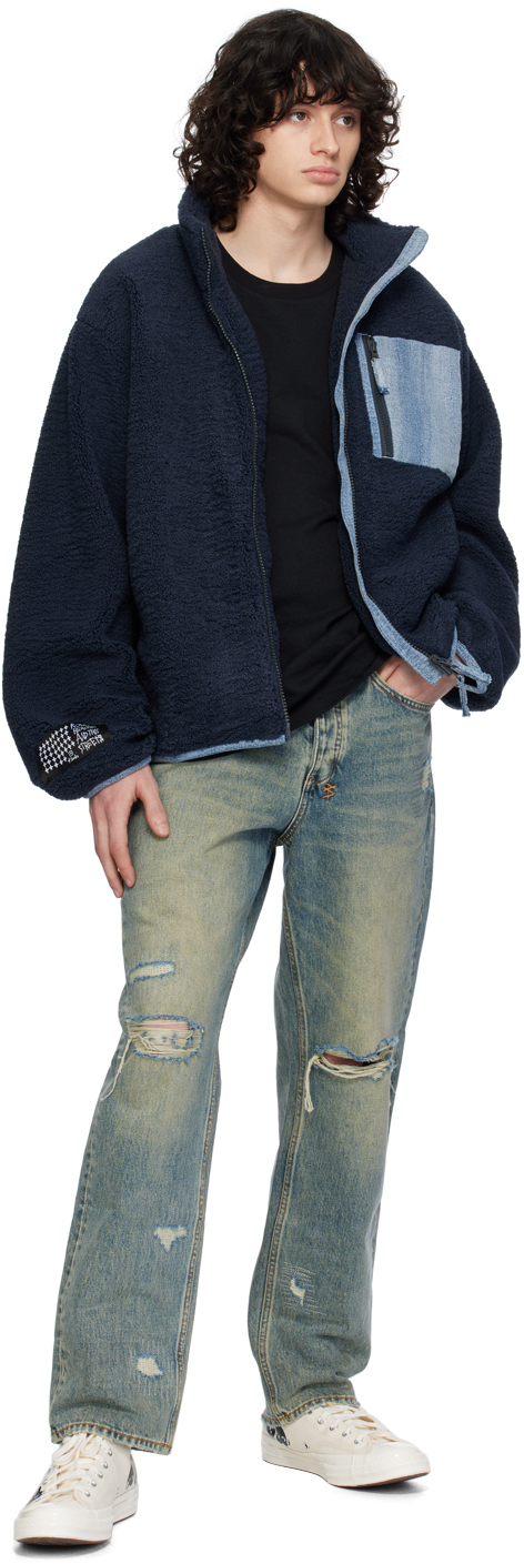 KSUBI BLUE ANTI K THROW BAK TRASH JEANS 