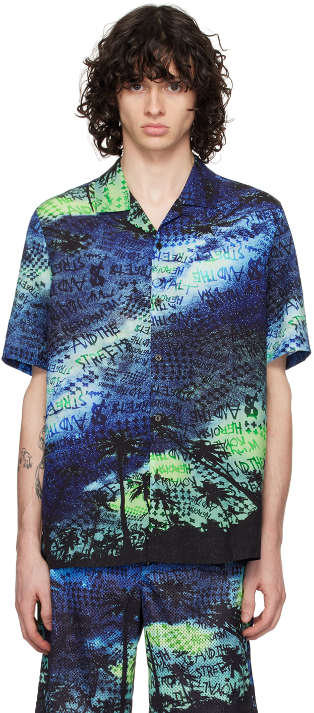 Ksubi: Blue Space Palm Shirt | SSENSE