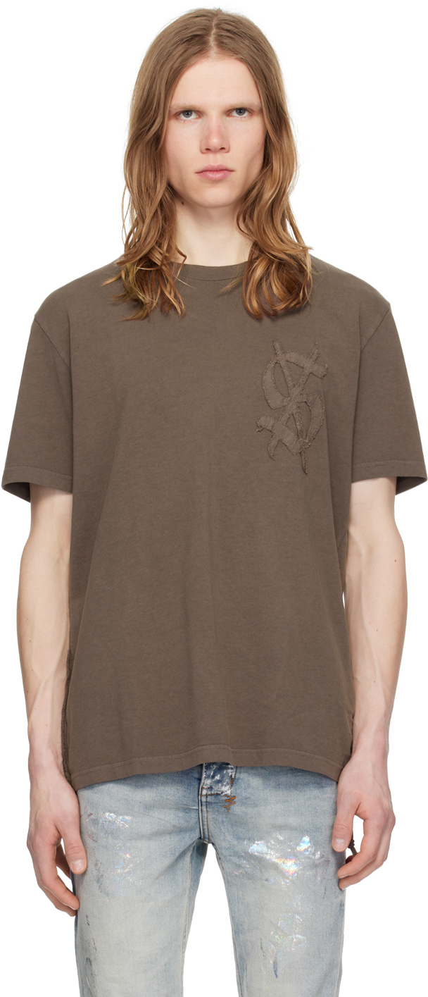 Brown Plus Applique Kash T-Shirt