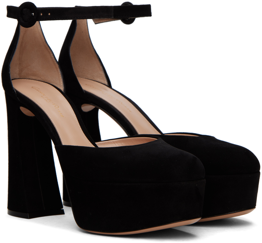 Gianvito Rossi 120 Holly Suede Platform Pumps In Black