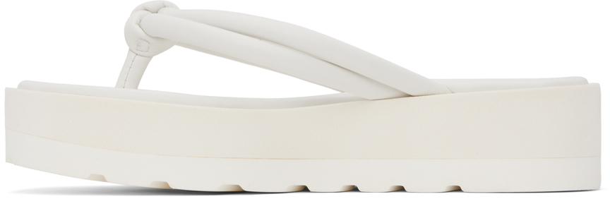 Gianvito Rossi Thick Sole Flat Sandals In White