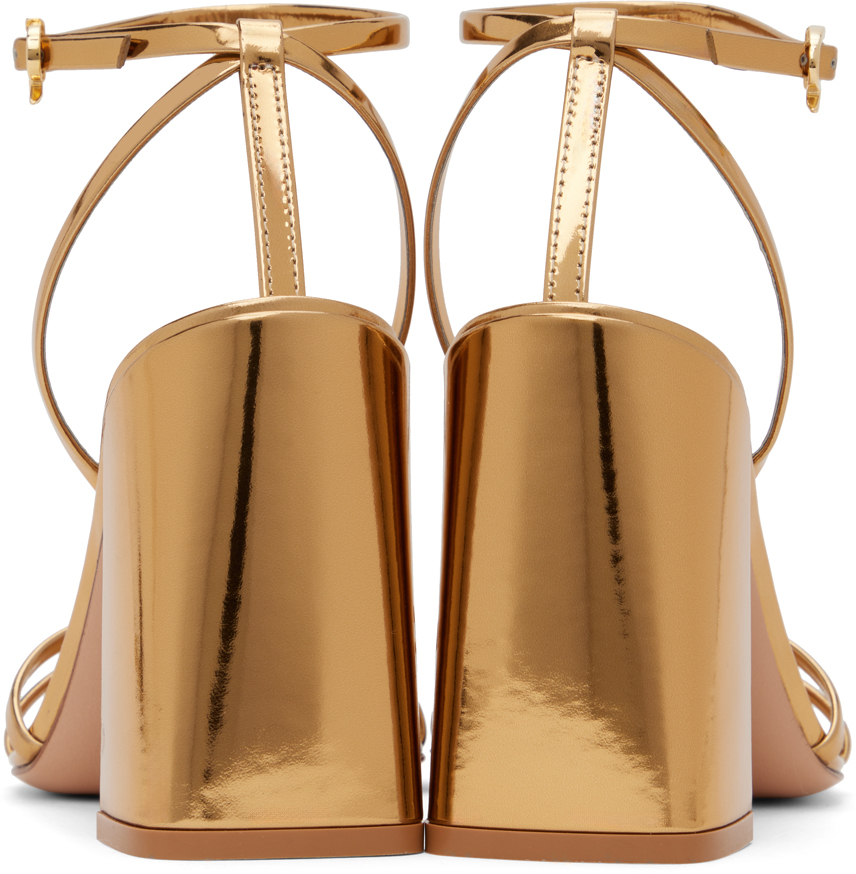Gianvito Rossi Metallic Open-toed High-heeled Sandals In Mekong