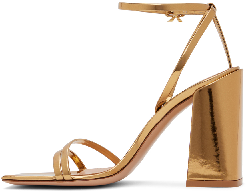 Gianvito Rossi Metallic Open-toed High-heeled Sandals In Mekong