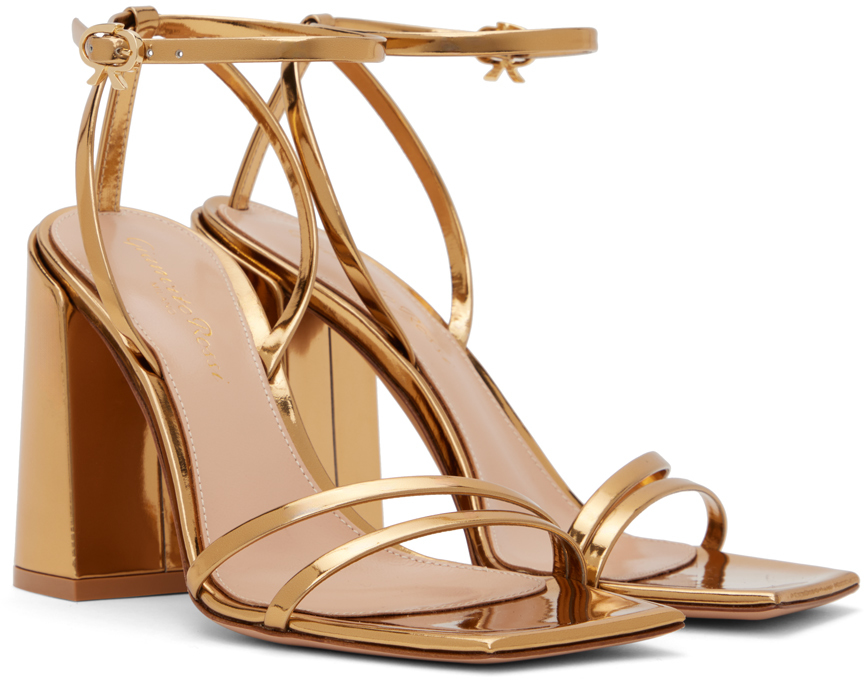 Gianvito Rossi Metallic Open-toed High-heeled Sandals In Mekong
