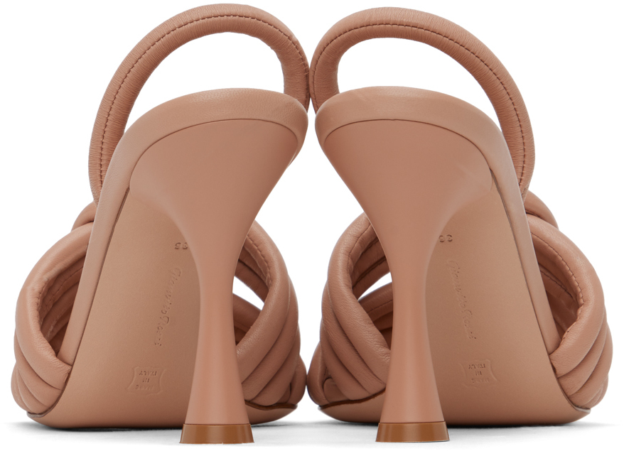 Gianvito Rossi Ottavia 95 Knotted Leather Slingback Sandals In Peach