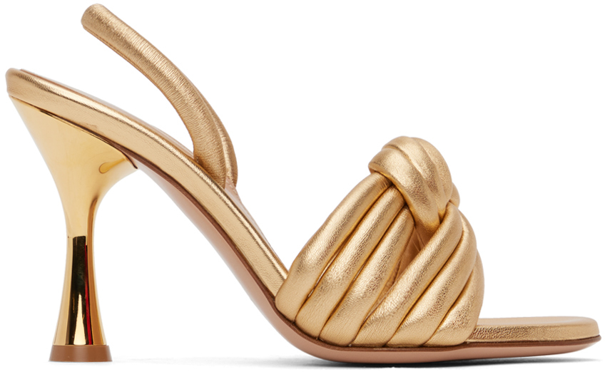 Shop Gianvito Rossi Gold Ottavia Heeled Sandals In Mekong
