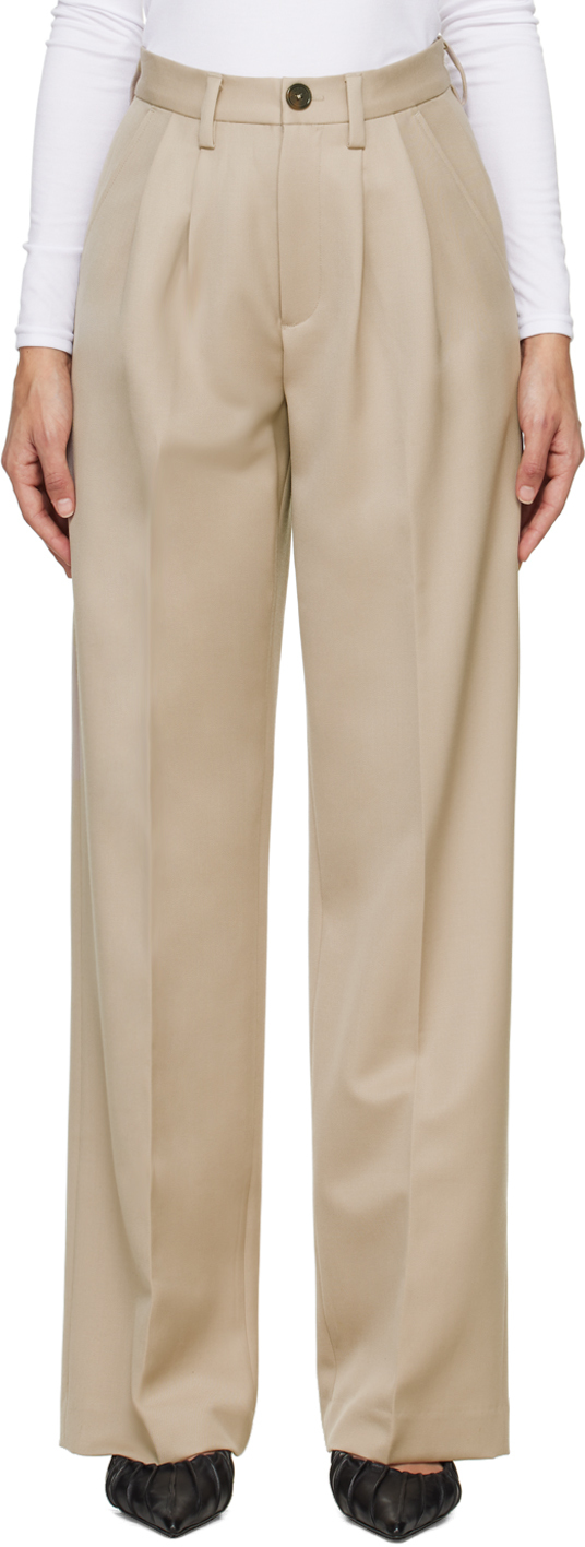 Anine Bing Taupe Carrie Trousers