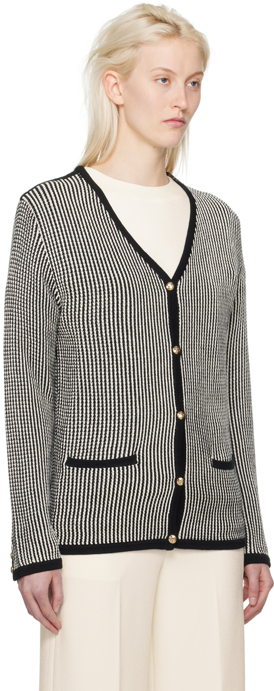 Shop Anine Bing Black & White Dave Cardigan In Multi