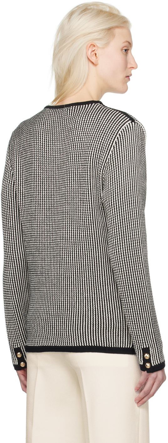 Shop Anine Bing Black & White Dave Cardigan In Multi