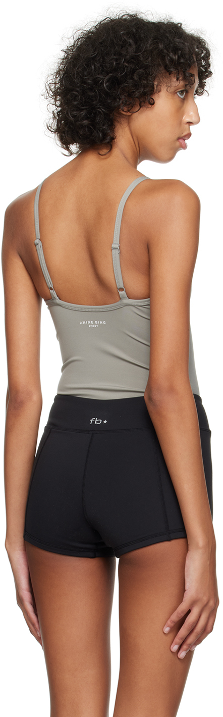 Anine Bing Alissa Bodysuit In Storm Grey In Dark Grey