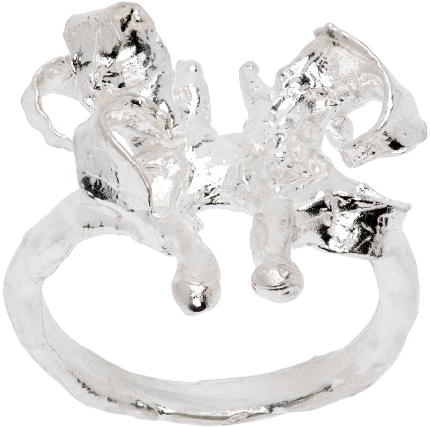 Silver Fluttered Butterfly Ring