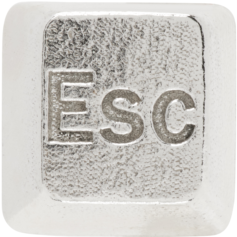 Secret Of Manna Silver Esc Key Single Earring In Metallic